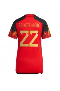 Belgia Charles De Ketelaere #22 Jalkapallovaatteet Naisten Kotipaita MM-kisat 2022 Lyhythihainen